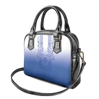 Philippines Barong Style Shoulder Handbag with Polynesian Art and Leaf Motif Blue Color LT03 - Polynesian Pride