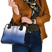 Philippines Barong Style Shoulder Handbag with Polynesian Art and Leaf Motif Blue Color LT03 - Polynesian Pride