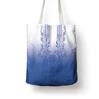 Philippines Barong Style Tote Bag with Polynesian Art and Leaf Motif Blue Color LT03 - Polynesian Pride