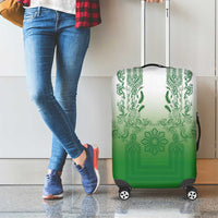 Philippines Barong Style Luggage Cover with Polynesian Art and Leaf Motif Green Color