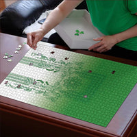 Philippines Barong Style Puzzle with Polynesian Art and Leaf Motif Green Color LT03 - Polynesian Pride
