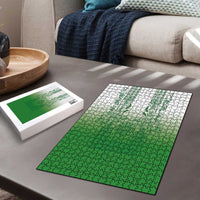 Philippines Barong Style Puzzle with Polynesian Art and Leaf Motif Green Color LT03 - Polynesian Pride