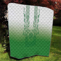 Philippines Barong Style Quilt with Polynesian Art and Leaf Motif Green Color LT03 - Polynesian Pride