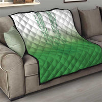 Philippines Barong Style Quilt with Polynesian Art and Leaf Motif Green Color LT03 - Polynesian Pride