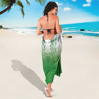 Philippines Barong Style Sarong with Polynesian Art and Leaf Motif Green Color LT03 - Polynesian Pride
