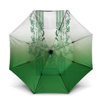 Philippines Barong Style Umbrella with Polynesian Art and Leaf Motif Green Color LT03 One Size Folded 11.42 inch Opened Diameter 37.4 inch Green - Polynesian Pride