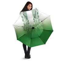 Philippines Barong Style Umbrella with Polynesian Art and Leaf Motif Green Color LT03 - Polynesian Pride