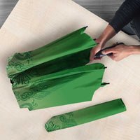 Philippines Barong Style Umbrella with Polynesian Art and Leaf Motif Green Color LT03 - Polynesian Pride