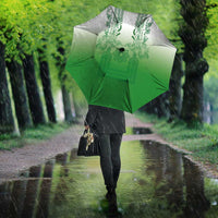 Philippines Barong Style Umbrella with Polynesian Art and Leaf Motif Green Color LT03 - Polynesian Pride