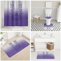 Philippines Barong Style Bathroom Set with Polynesian Art and Leaf Motif Purple Color