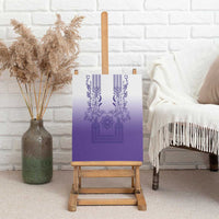 Philippines Barong Style Canvas Wall Art with Polynesian Art and Leaf Motif Purple Color