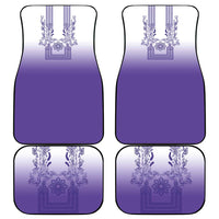 Philippines Barong Style Car Mats with Polynesian Art and Leaf Motif Purple Color