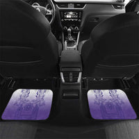 Philippines Barong Style Car Mats with Polynesian Art and Leaf Motif Purple Color