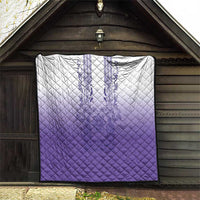 Philippines Barong Style Quilt with Polynesian Art and Leaf Motif Purple Color