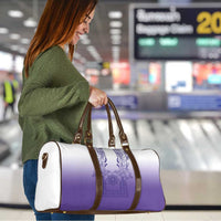 Philippines Barong Style Travel Bag with Polynesian Art and Leaf Motif Purple Color