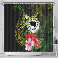 Kia Orana Cook Islands Shower Curtain Turtle and Hibiscus Polynesian Pattern LT03 - Polynesian Pride