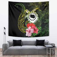 Kia Orana Cook Islands Tapestry Turtle and Hibiscus Polynesian Pattern LT03 Yellow - Polynesian Pride