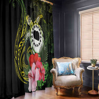 Kia Orana Cook Islands Window Curtain Turtle and Hibiscus Polynesian Pattern