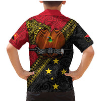 Papua new Guinea Goroka Show Family Matching Mermaid Dress and Hawaiian Shirt Bird-of-paradise and Melanesian Tattoo Pattern