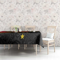 Papua New Guinea Goroka Show Tablecloth Bird-of-paradise and Melanesian Tattoo Pattern LT03 - Polynesian Pride