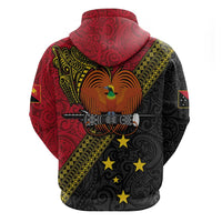 Papua new Guinea Goroka Show Zip Hoodie Bird-of-paradise and Melanesian Tattoo Pattern