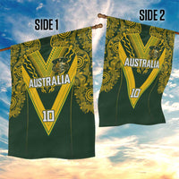 Australia Rugby Custom Garden Flag Aboriginal Art Sporty Style - Polynesian Pride