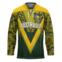 Australia Rugby Custom Hockey Jersey Aboriginal Art Sporty Style LT03 Unisex Green - Polynesian Pride