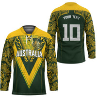 Australia Rugby Custom Hockey Jersey Aboriginal Art Sporty Style - Polynesian Pride