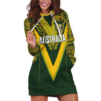 Australia Rugby Custom Hoodie Dress Aboriginal Art Sporty Style - Polynesian Pride