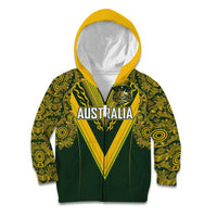 Australia Rugby Custom Kid Hoodie Aboriginal Art Sporty Style - Polynesian Pride