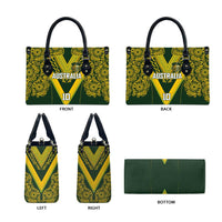 Australia Rugby Custom Leather Bag Aboriginal Art Sporty Style - Polynesian Pride
