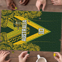 Australia Rugby Custom Puzzle Aboriginal Art Sporty Style - Polynesian Pride