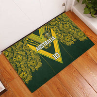 Australia Rugby Custom Rubber Doormat Aboriginal Art Sporty Style - Polynesian Pride