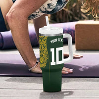 Australia Rugby Custom Tumbler With Handle Aboriginal Art Sporty Style - Polynesian Pride