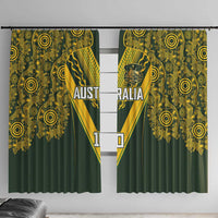 Australia Rugby Custom Window Curtain Aboriginal Art Sporty Style - Polynesian Pride
