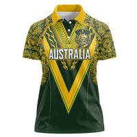 Australia Rugby Custom Women Polo Shirt Aboriginal Art Sporty Style - Polynesian Pride