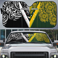 Aotearoa Australia Rugby Auto Sun Shade Maori and Aboriginal Art Sporty Style - Polynesian Pride