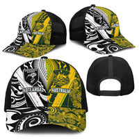 Aotearoa Australia Rugby Baseball Net Cap Maori and Aboriginal Art Sporty Style LT03 - Polynesian Pride