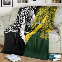 Aotearoa Australia Rugby Blanket Maori and Aboriginal Art Sporty Style - Polynesian Pride