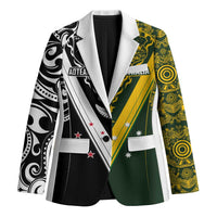 Aotearoa Australia Rugby Custom Blazer Maori and Aboriginal Art Sporty Style - Polynesian Pride