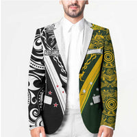 Aotearoa Australia Rugby Custom Blazer Maori and Aboriginal Art Sporty Style - Polynesian Pride