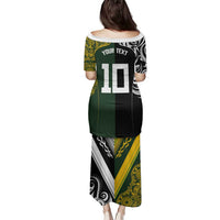 Aotearoa Australia Rugby Custom Family Matching Puletasi and Hawaiian Shirt Maori and Aboriginal Art Sporty Style - Polynesian Pride