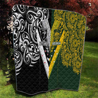 Aotearoa Australia Rugby Quilt Maori and Aboriginal Art Sporty Style - Polynesian Pride