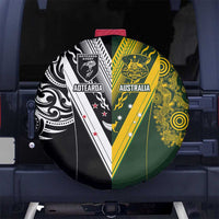 Aotearoa Australia Rugby Spare Tire Cover Maori and Aboriginal Art Sporty Style - Polynesian Pride