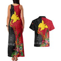 Custom Papua New Guinea Couples Matching Tank Maxi Dress and Hawaiian Shirt Birds Of Paradise Mix Tropical Flower Polynesian Pattern LT03 - Polynesian Pride