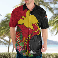 Custom Papua New Guinea Hawaiian Shirt Birds Of Paradise Mix Tropical Flower Polynesian Pattern LT03 - Polynesian Pride