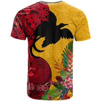 Papua New Guinea T Shirt Birds Of Paradise Mix Tropical Flower Polynesian Pattern LT03 - Polynesian Pride