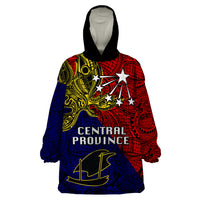 Papua New Guinea Central Province Wearable Blanket Hoodie PNG Birds Of Paradise Polynesian Arty Style LT03 One Size Red - Polynesian Pride