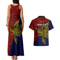 Custom Papua New Guinea Central Province Couples Matching Tank Maxi Dress and Hawaiian Shirt PNG Birds Of Paradise Polynesian Arty Style LT03 - Polynesian Pride