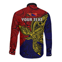 Custom Papua New Guinea Central Province Long Sleeve Button Shirt PNG Birds Of Paradise Polynesian Arty Style LT03 - Polynesian Pride